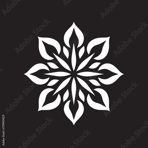 Sacred Geometry Unleashed Mandala Emblem Featuring Monochrome Vector Pattern Eternal Symmetry Elegant Mandala Design Icon in Sleek Black Logo