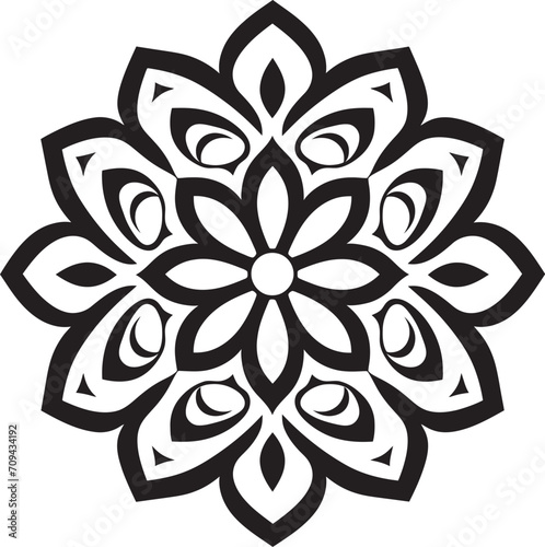 Wholeness Whisper Monochrome Mandala Emblem Featuring Vector Design Cultural Essence Mandala Icon with Elegant Black Logo in Vector