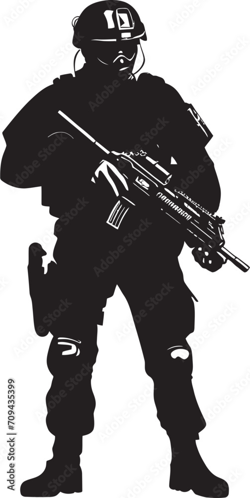 Tactical Resilience Vector SWAT Police Insignia Showcasing Black Logo Design Elite Enforcers Elegant Vector Emblem Featuring SWAT Police Design in Black