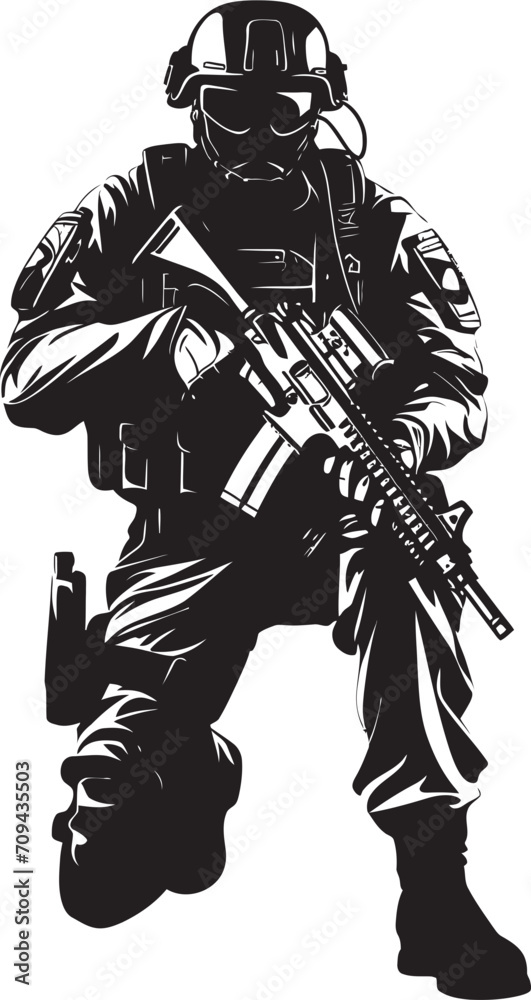 Obraz premium Rapid Response Icons Vector Black Logo Design for SWAT Police Authority 