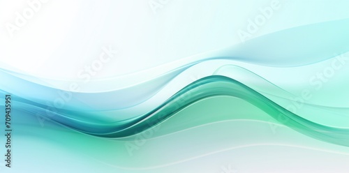 abstract blue and green waves with light background