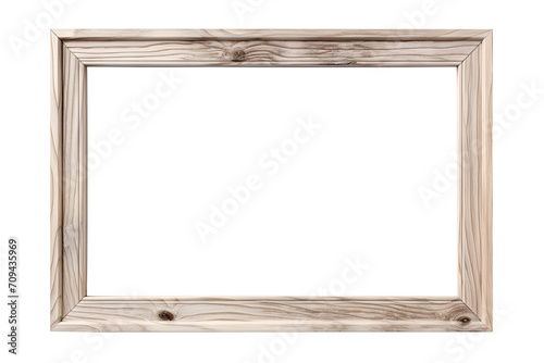 Stylish wooden picture frame isolated on a transparent background. The template for the image.