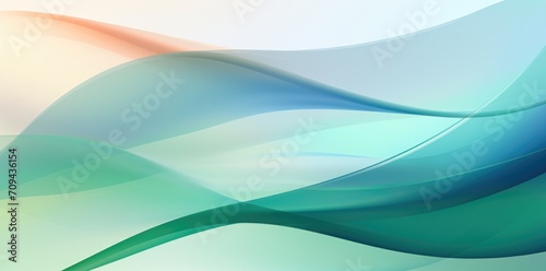 abstract blue and green waves with light background © wanna