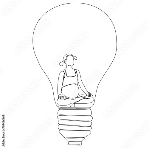 continuous line of pregnant women inside lights