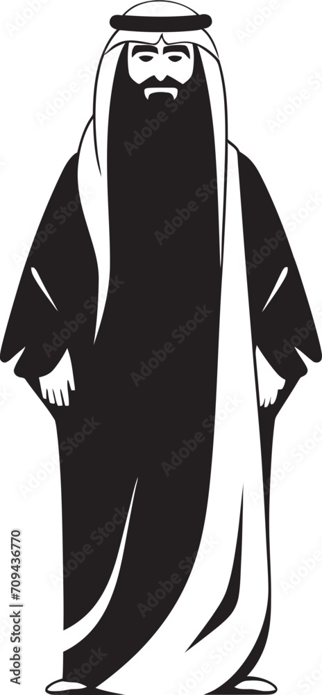 Mystic Presence Monochromatic Vector Logo Design Featuring Arabic Man Cultural Elegance Sleek Black Icon Depicting Arabic Man in Vector Mystic Presence Monochromatic Vector Logo Design Featuring Arabic Man Cultural Elegance Sleek Black Icon Depicting Arabic Man in Vector