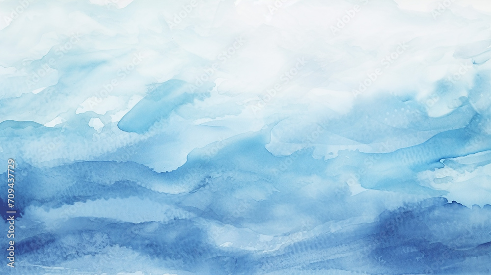 Obraz premium blue and white winter watercolor ombre leaks and splashes text