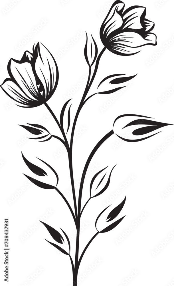 Sculpted Petals Elegant Black Icon, Botanical Design Whispers of Nature Vector Logo, Black Botanical Florals Sculpted Petals Elegant Black Icon, Botanical Design Whispers of Nature Vector Logo, Black Botanical Florals