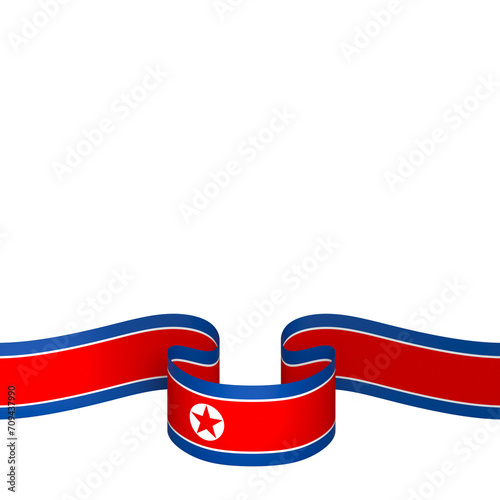 North Korea flag element design national independence day banner ribbon png 