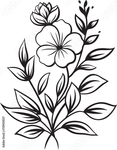 Infinite Blossoms Elegant Emblem  Vector Logo in Black Timeless Garden Chic Black Icon for Botanical Florals