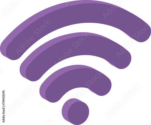 wifi icon, purple tones 3d vector, wifi button