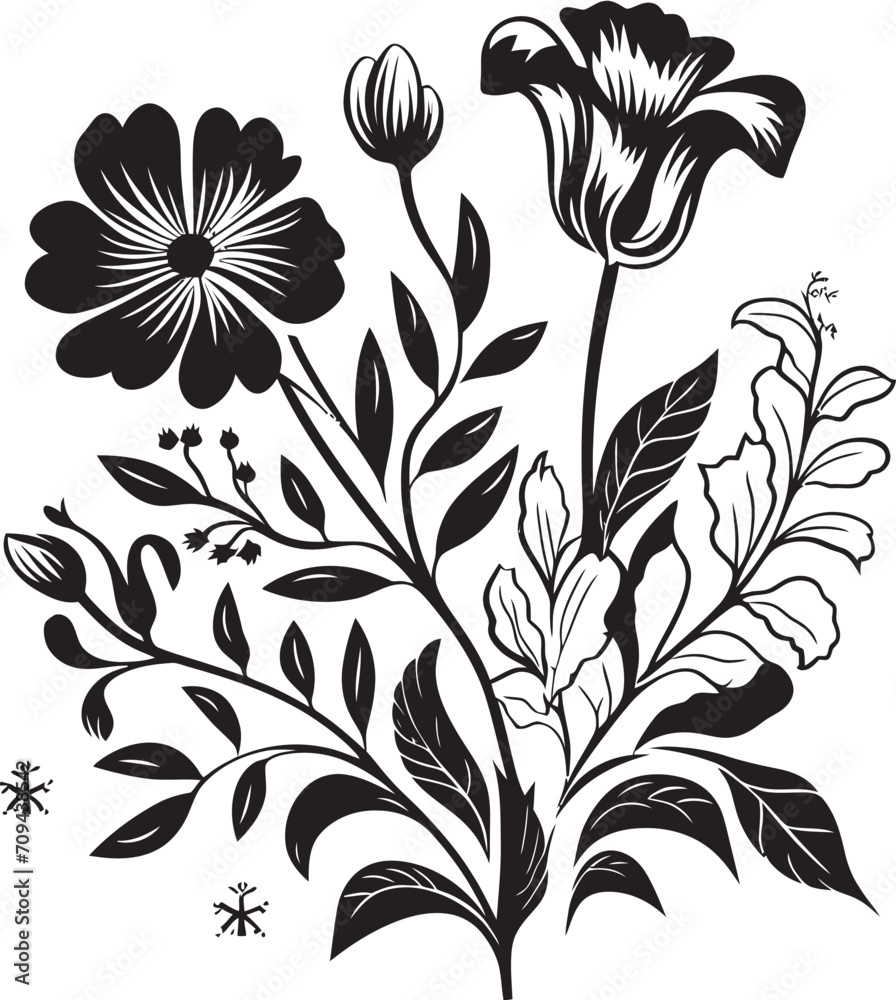 Botanical Beauty Monochrome Emblem Illustrating Black Floral Design Whispers of Nature Sleek Icon with Vector Logo of Botanical Florals Botanical Beauty Monochrome Emblem Illustrating Black Floral Design Whispers of Nature Sleek Icon with Vector Logo of Botanical Florals