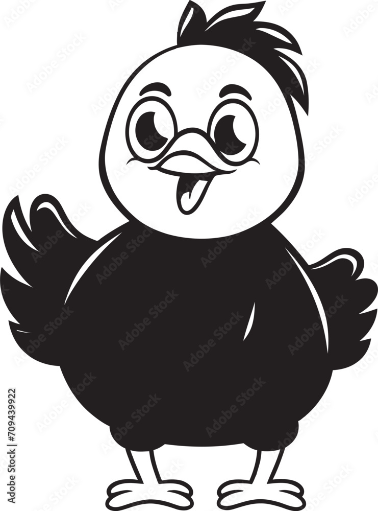 Farmyard Flourish Monochrome Chicken Icon in Sleek Design Rooster Radiance Elegant Black Vector Logo for Poultry Bliss