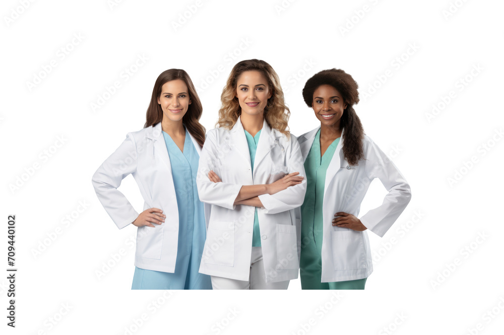 A group of male doctors standing and smiling looking at the camera transparent background A group of male doctors standing and smiling looking at the camera transparent background