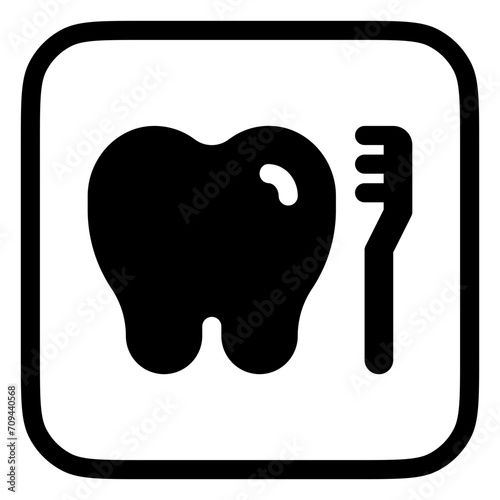 Editable tooth and brush vector icon. Dentistry, healthcare, medical. Part of a big icon set family. Perfect for web and app interfaces, presentations, infographics, etc