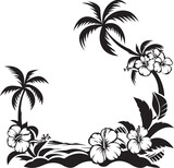 Botanic Bounty Chic Vector Logo Highlighting Decorative Corners Floral Fresco Elegant Emblem with Decorative Floral Corners in Black