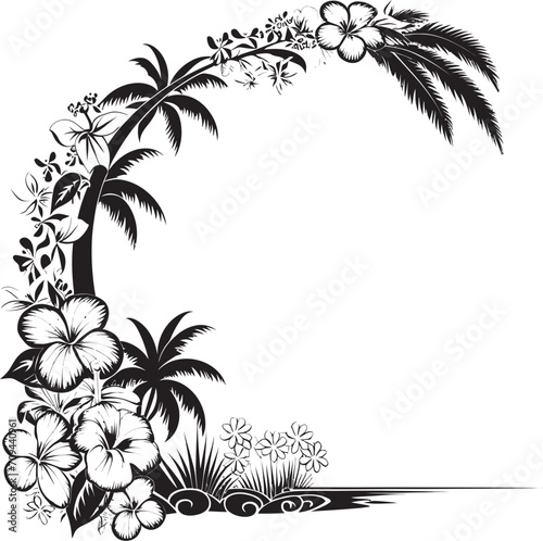 Wallpaper Mural Floral Symphony Sleek Black Logo with Decorative Floral Corners Graceful Garland Chic Vector Emblem Highlighting Decorative Corners Torontodigital.ca