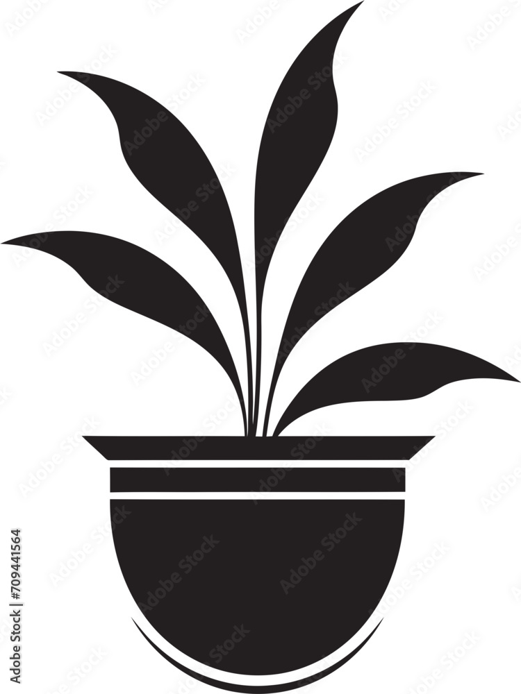 Potted Perfection Stylish Plant Pot Logo in Black Floral Framework Monochrome Emblem with Decorative Plant Pot Potted Perfection Stylish Plant Pot Logo in Black Floral Framework Monochrome Emblem with Decorative Plant Pot