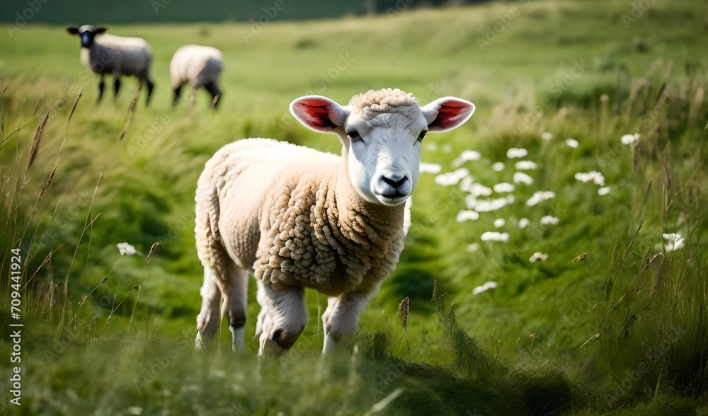 Fototapeta premium sheep and lamb