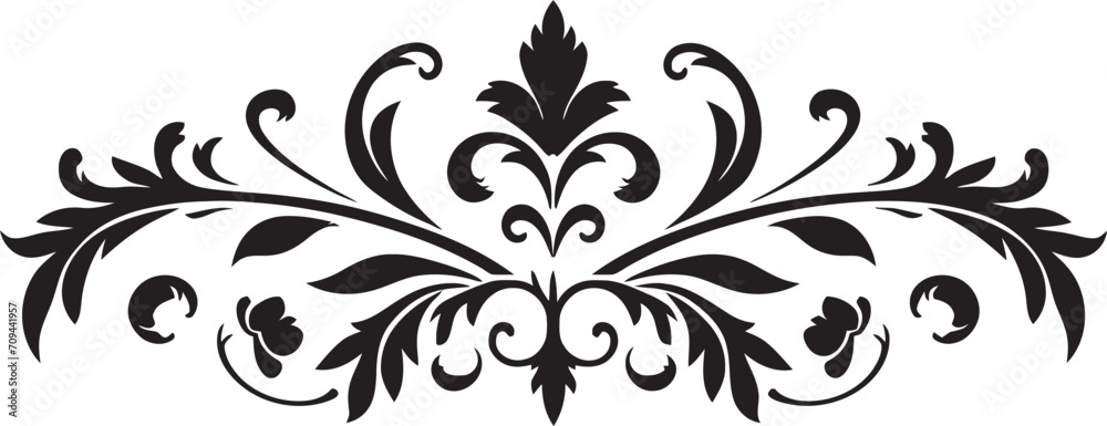 Obraz premium Heritage Hues Vintage European Border Logo in Elegant Black Epoch Elegance Monochrome Logo Design with European Border