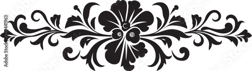Regal Revival Sleek Logo Design Highlighting Vintage European Border Old World Ornament Monochrome European Border Icon in Elegant Black