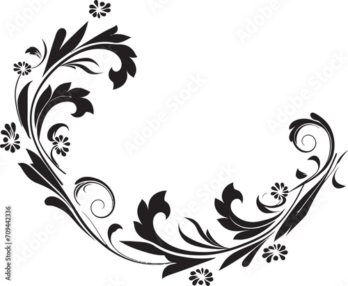 Regal Revival Sleek Logo Design Highlighting Vintage European Border Old World Ornament Monochrome European Border Icon in Elegant Black