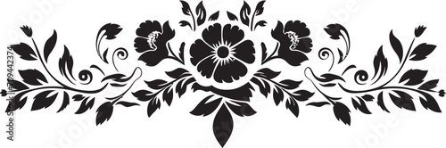 Regal Revival Sleek Logo Design Highlighting Vintage European Border Old World Ornament Monochrome European Border Icon in Elegant Black