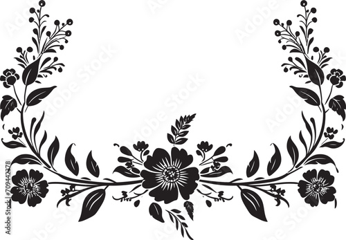 Noble Nostalgia Vintage European Border Logo in Sleek Black Cultural Classics Chic Vector Logo with Black Vintage European Border