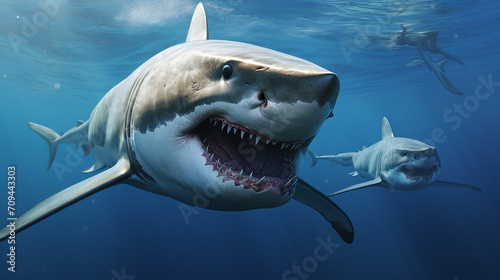 great white shark underwater © Aura