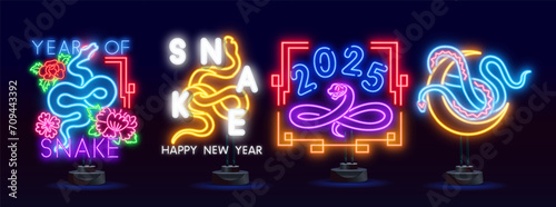 Happy chinese new year 2025 Background with snake  year of the chinese snake zodiac