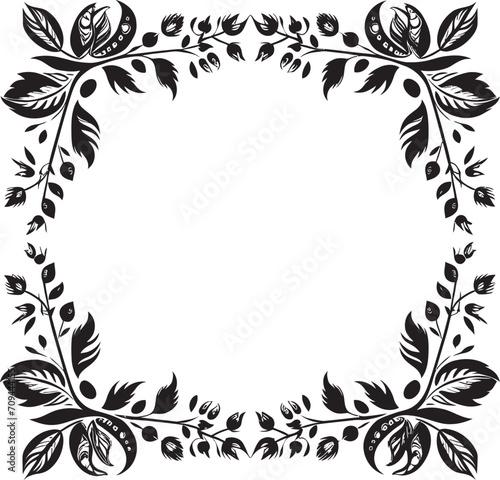 Symphonic Scrolls Harmonizing Elegance with Whimsy in Doodle Decorative Frame Vector Black Logo Symbol Infinite Impressions Crafting Timeless Beauty with Doodle Decorative Frame Vector Black Logo Des