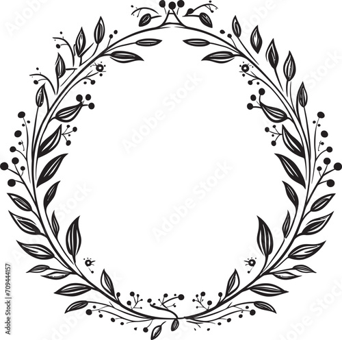 Noir Nostalgia A Nod to Classic Elegance in Doodle Decorative Frame Vector Black Logo Design Symphonic Scrolls Harmonizing Elegance with Whimsy in Doodle Decorative Frame Vector Black Logo Symbol