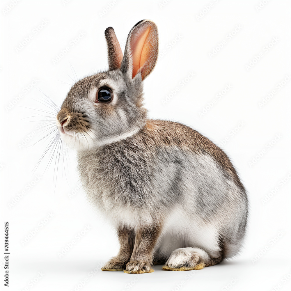 Obraz premium white rabbit on white background