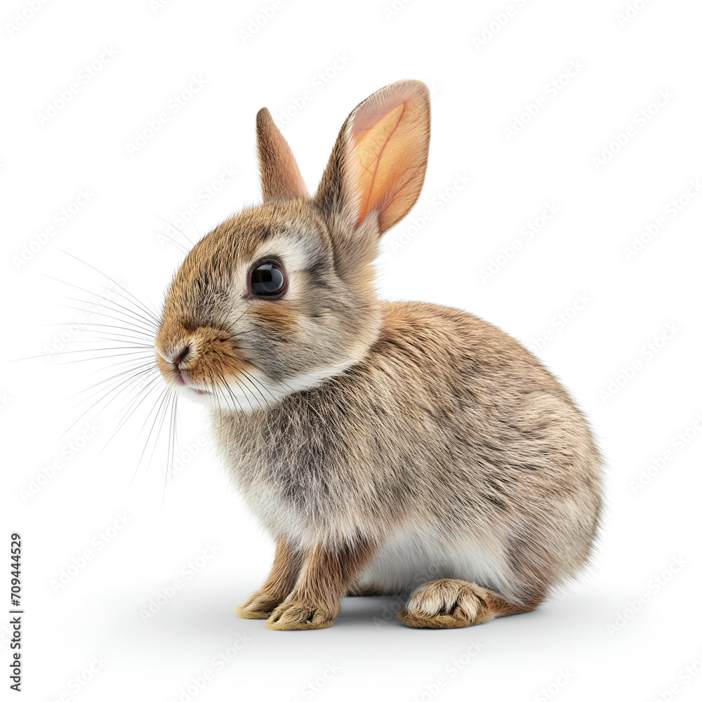 Fototapeta premium white rabbit on white background
