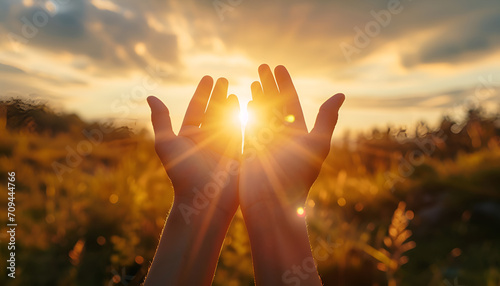Hands open palm up worship