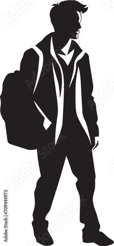 Pinnacle Precision Black Logo Icon for Goal Oriented Male Students Scholarly Swagger Dynamic Vector Black Symbol for Accomplished Male Students
