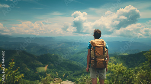 Scenic Mountain Trail Exploration with Valley View © vanilnilnilla