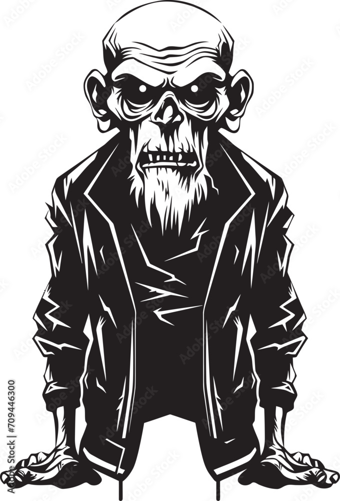 Ghastly Grandfather Vector Black Icon Expressing the Horror of the Undead Spectral Sire Dynamic Black Logo Design for the Spookiness of a Zombie Ghastly Grandfather Vector Black Icon Expressing the Horror of the Undead Spectral Sire Dynamic Black Logo Design for the Spookiness of a Zombie