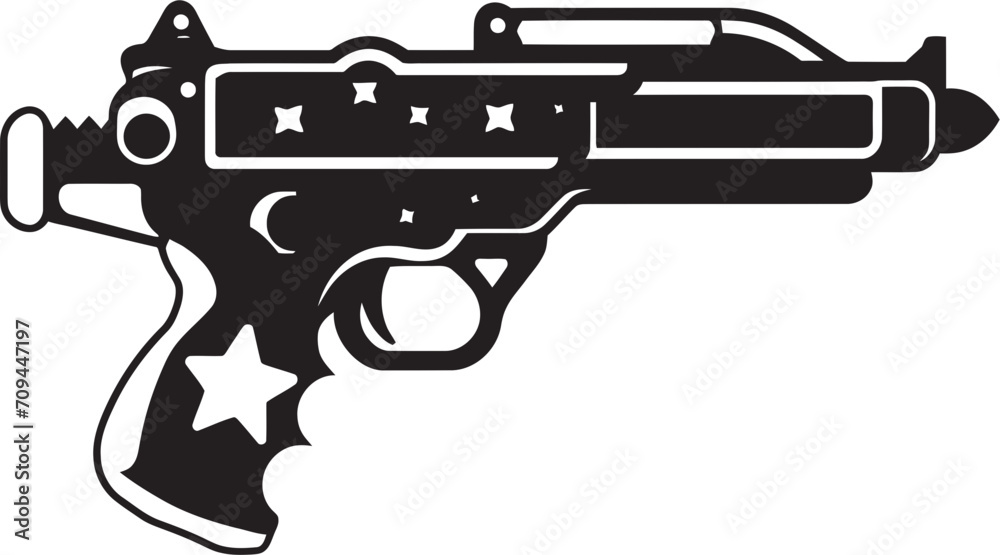 Nerf Nirvana Vector Symbol of a Toy Gun in Black 