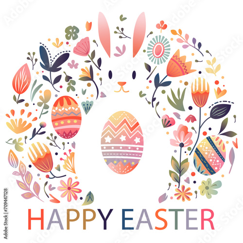 Easter Bunny , Happy Easter, Easter Rabbit, Easter Eggs, Boho Style Easter, Boho Style Floral