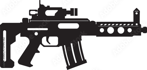Nerf Nation Sleek Vector Symbol of a Toy Gun in Black 