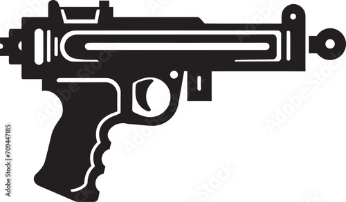 Miniature Marksmanship Vector Symbol Signifying a Toy Gun in Black 