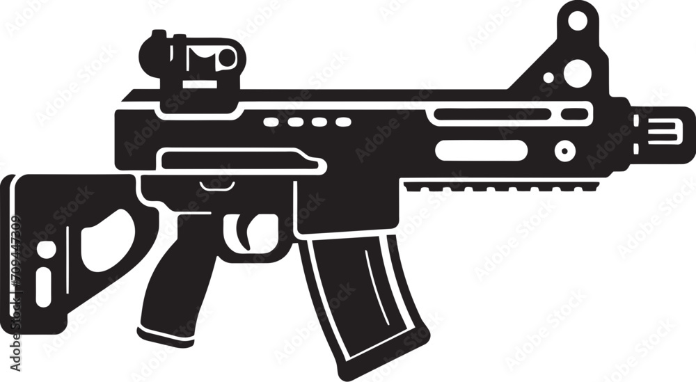 Make Believe Marshal Iconic Black Logo Design with Toy Gun Weapon 