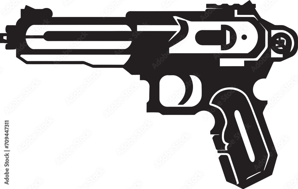 Pint sized Patrol Vector Symbol Signifying a Toy Gun in Black 