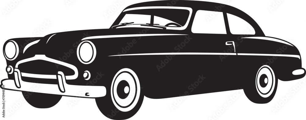 Nostalgia Motors Dynamic Black Logo Design with Vintage Car Vector 