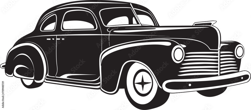 Era Defining Icons Vintage Car Vector Black Logo Elegance 