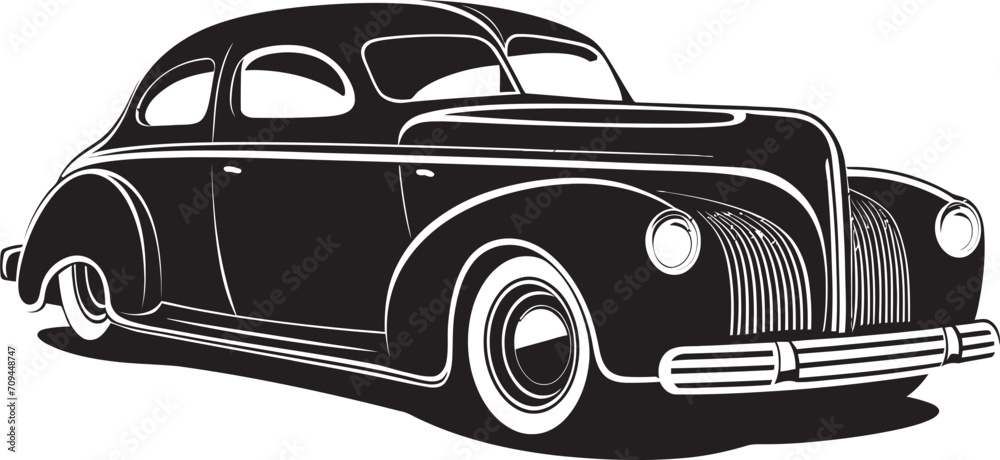 Antique Auto Elegance Sleek Black Icon Design for Timeless Cars 
