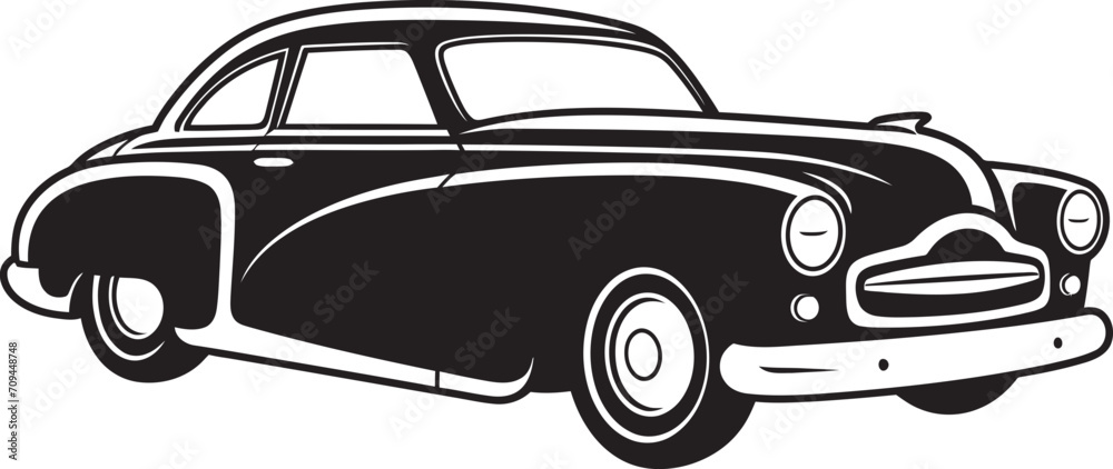Road to Yesteryear Dynamic Black Logo with Vintage Car Symbol 