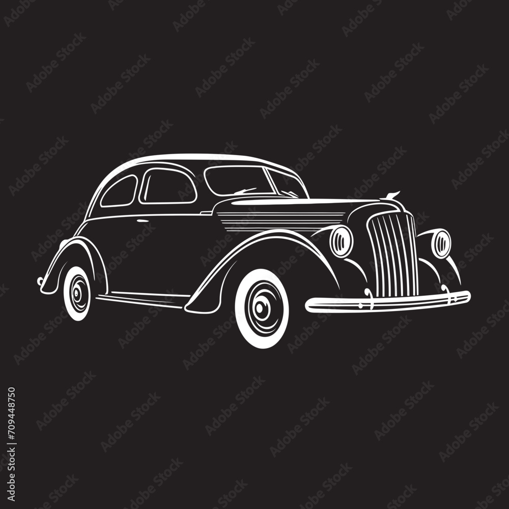 Classic Collectors Mark Vector Black Logo Design for Vintage Cars 