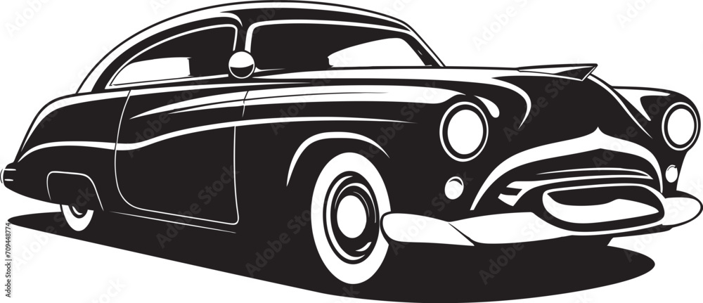 Heritage Wheels Iconic Black Symbol Featuring Vintage Car Design 