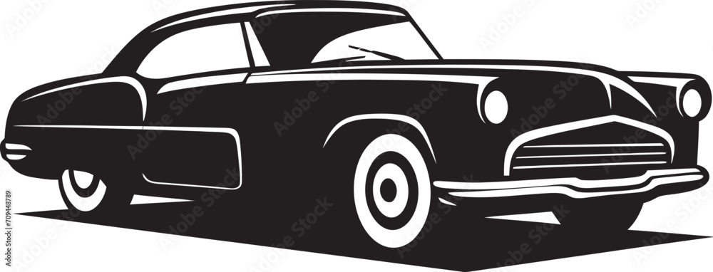 Timeless Charm Iconic Black Symbol Featuring Vintage Car Design 